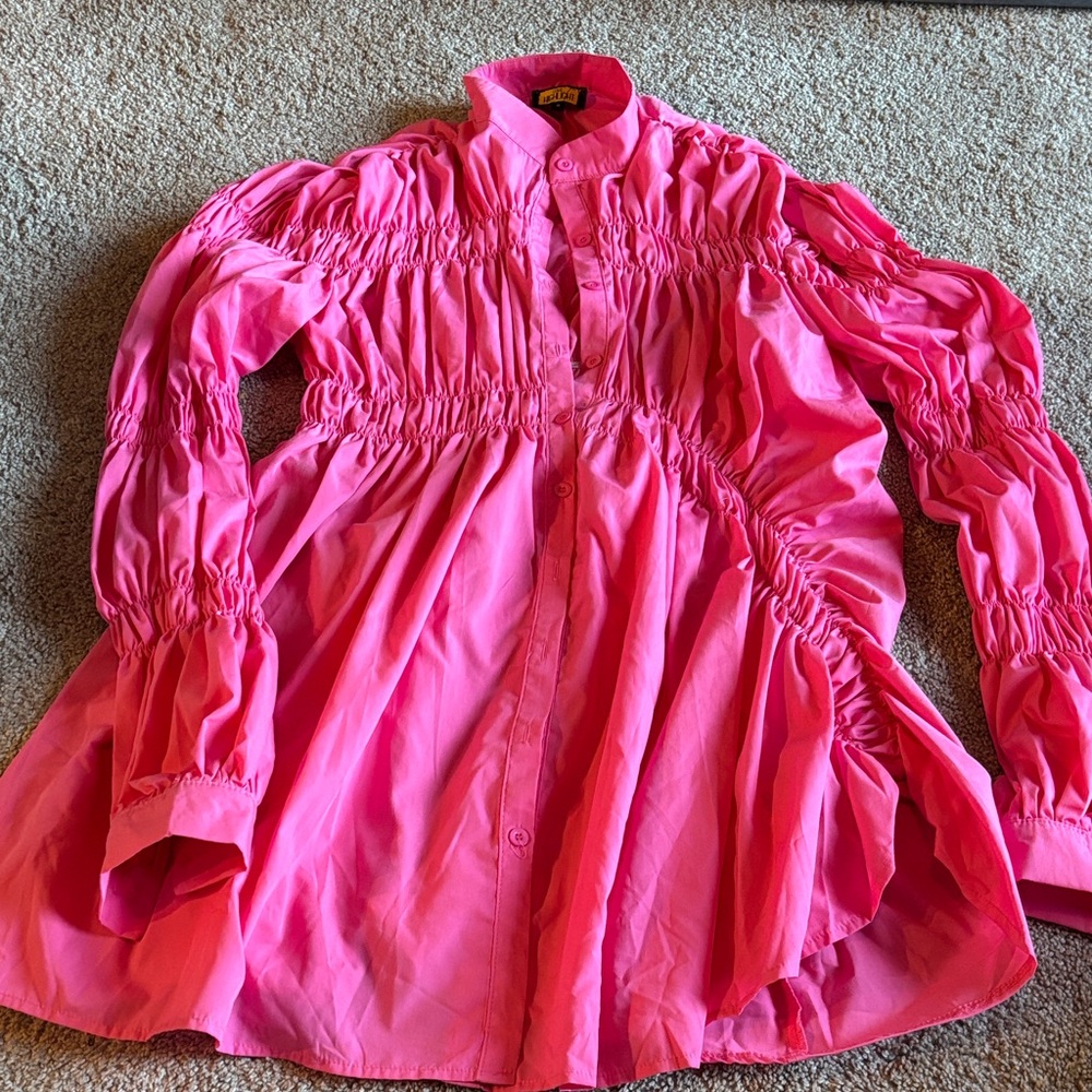 Vibrant Pink Long Sleeve Dress love. Highlight